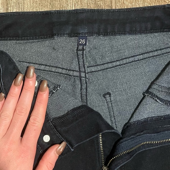 LF CARMAR Hi-Rise Blue/Black Skinny Jeans - Sz 26 - Picture 6 of 6